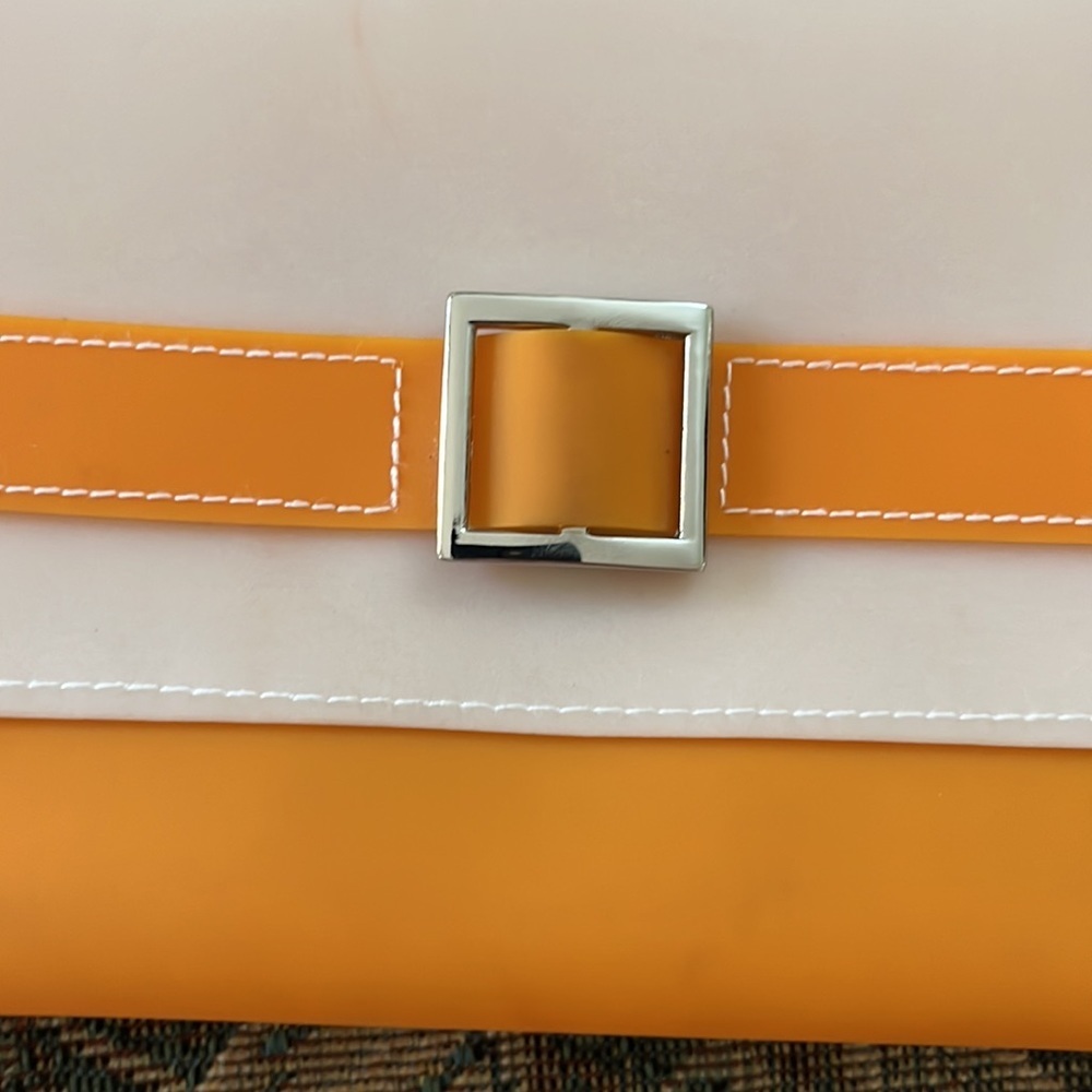 Orange Vinyl Cosmetics Bag View 4